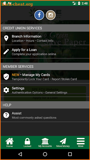 SPE Federal Credit Union screenshot