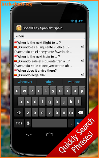 SpeakEasy Spanish ~ Phrasebook screenshot