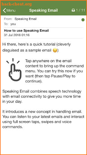 Speaking Email - voice reader for email screenshot