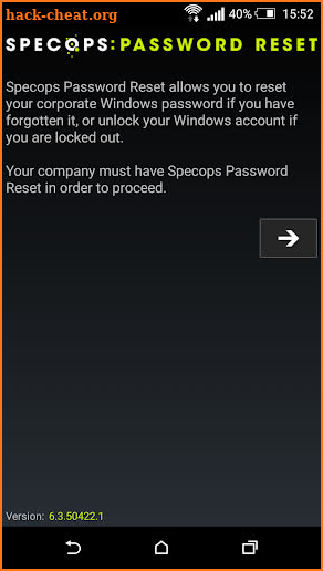 Specops Password Reset screenshot