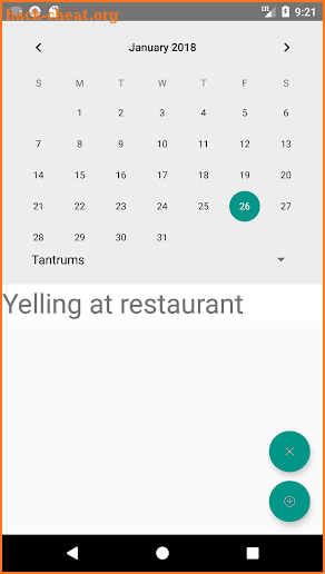 SpecPlanner -- Behavioral Tracking Calendar screenshot