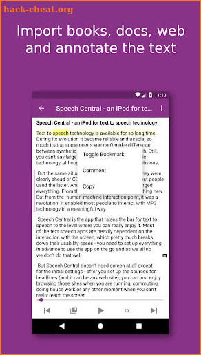Speech Central: Voice Reader screenshot