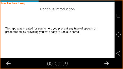 Speech note cards screenshot