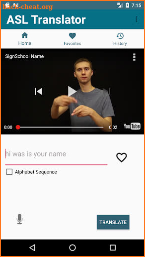 Speech to ASL screenshot