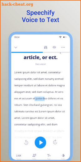 Speechify text to speech voice text screenshot