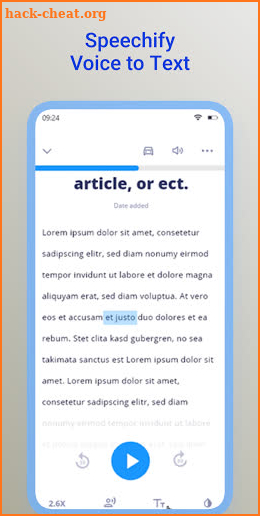 Speechify text to speech voice text screenshot