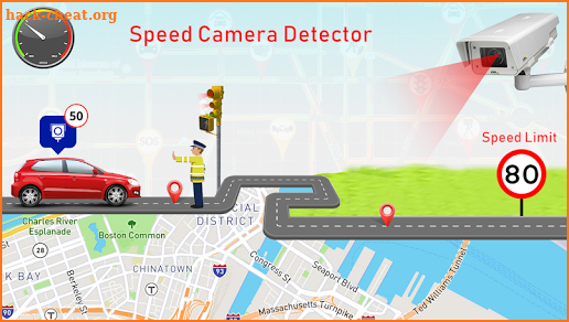 Speed Camera Detector Free - GPS Speedometer Live screenshot