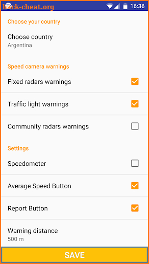 Speed cameras Widget screenshot