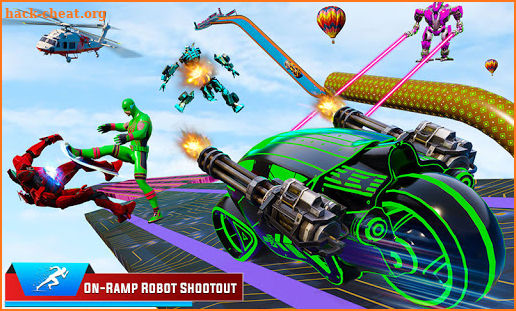 Speed Hero Robot Ramp Bike Transform Robot Games screenshot