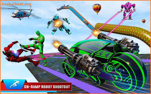 Speed Hero Robot Ramp Bike Transform Robot Games screenshot