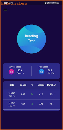 Speed Reading Test screenshot