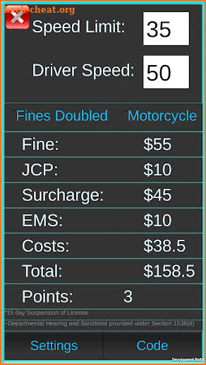 Speeding Fines PA screenshot