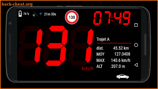 Speedometer and dashboard + Map trip and dashboard screenshot