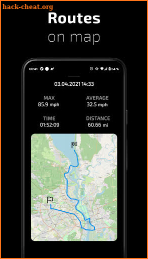 Speedometer and distance screenshot
