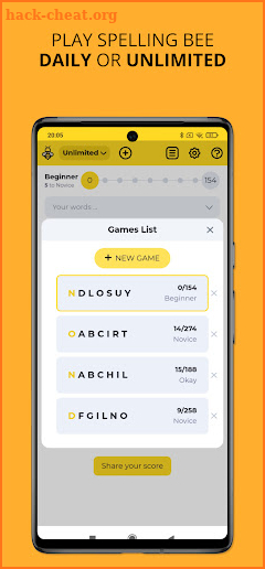 Spelling Bee - Unlimited Game screenshot