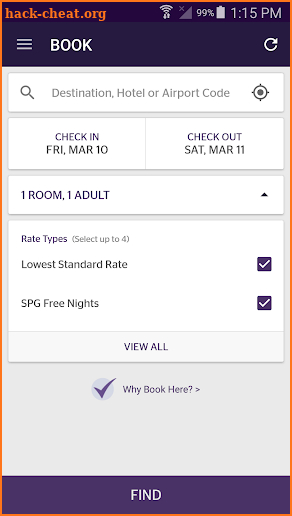 SPG: Starwood Hotels & Resorts screenshot
