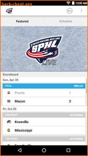 SPHL Live screenshot