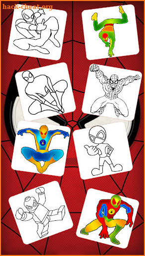 spider boy coloring many of super heros game screenshot