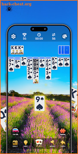 Spider Solitaire, large cards screenshot