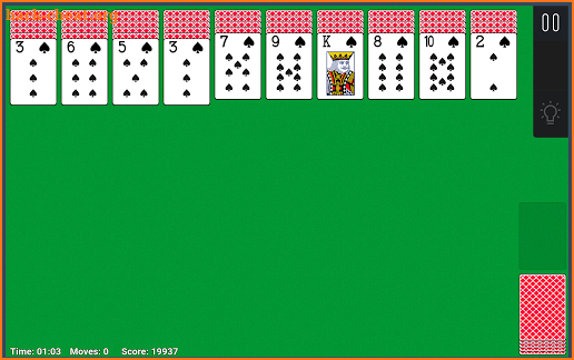 Spider Solitaire One Suit screenshot