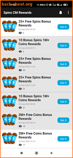 Spins CM Rewards screenshot