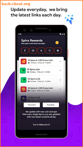 Spinx Rewards - Free Spins & Coins Reward screenshot