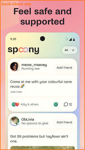 Spoony: a safe & social space screenshot