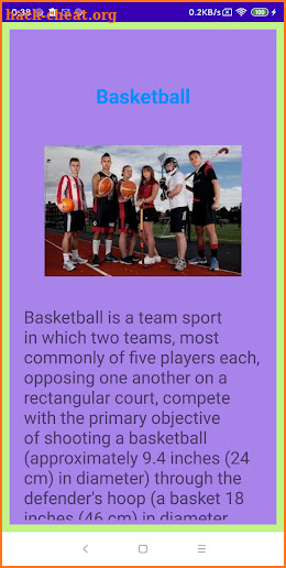 Sport Student - Application screenshot