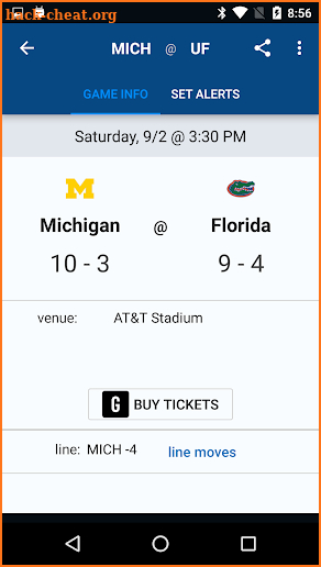 Sports Alerts - NCAA Football edition screenshot