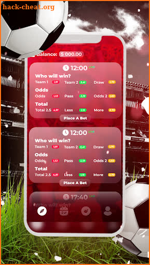 Sports betting simulator screenshot