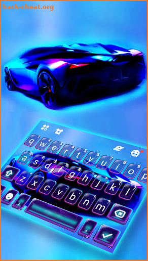 Sports Car Neon Keyboard Background screenshot