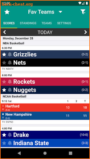 Sports Scores screenshot