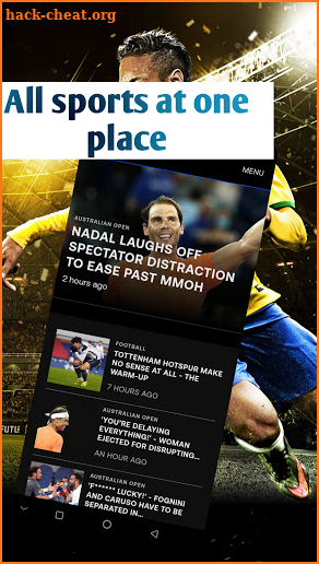 Sports web screenshot
