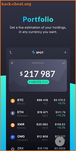 Spot - Bitcoin & Cryptocurrency Portfolio screenshot