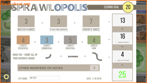 Sprawlopolis Score Tracker screenshot