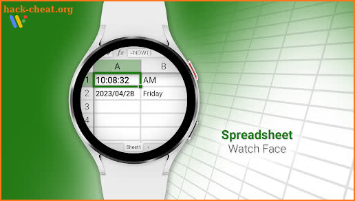Spreadsheet Watch Face screenshot
