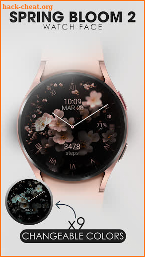 Spring Bloom 2 pink watch face screenshot