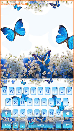 Spring Blue Butterfly Keyboard Theme screenshot