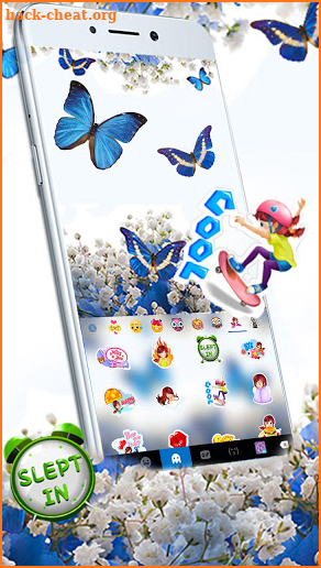 Spring Blue Butterfly Keyboard Theme screenshot
