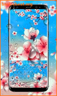 Spring Flower Rain Drops Keyboard Theme screenshot