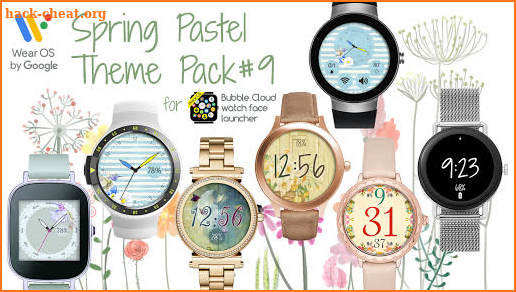 Spring Flower watch face pack 9 for Bubble Clouds screenshot