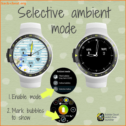 Spring Flower watch face pack 9 for Bubble Clouds screenshot