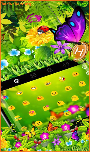 Spring Forest Butterfly Keyboard Theme screenshot