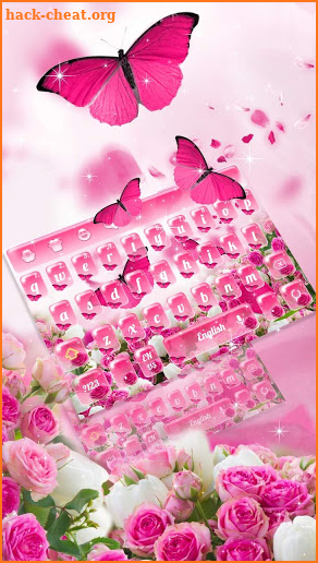 Spring Pink Butterfly Keyboard screenshot