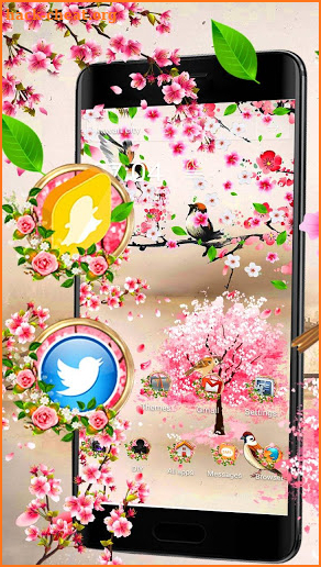 Spring Sakura Flower Gravity Theme screenshot