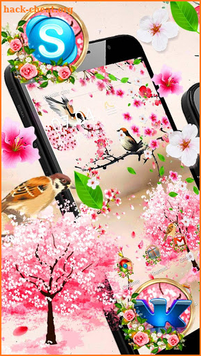 Spring Sakura Flower Gravity Theme screenshot