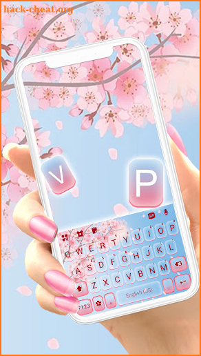 Spring Sakura Keyboard Background screenshot