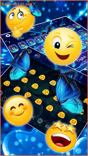 Spring Shiny Blue Butterfly Keyboard Theme screenshot