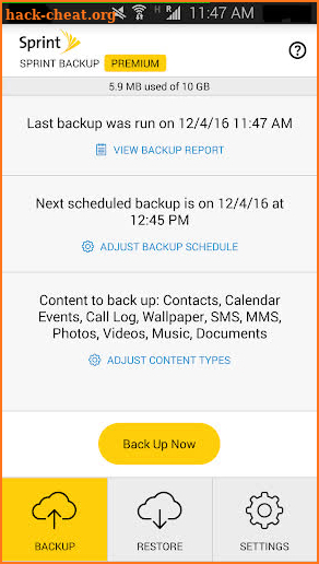 Sprint Backup screenshot