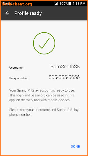Sprint IP Relay screenshot